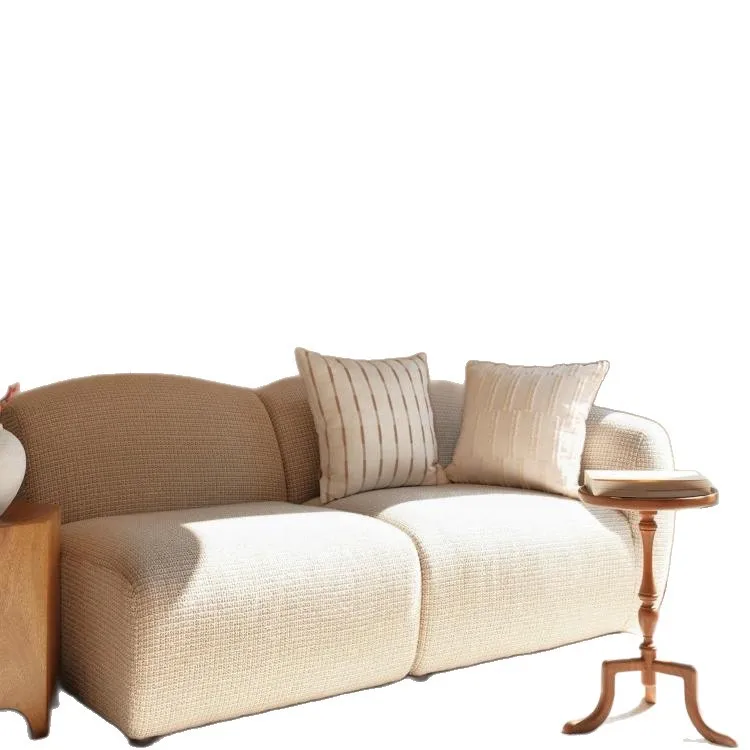 

French, retro, module, sofa, solid wood, wabi-sabi, simple, fabric, balcony