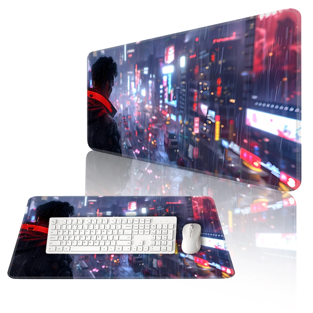 Cyber Punks Keyboard Pads Large Gaming Mouse Pad Anime Rubber Mat Cool Deskmat Desk Protector Mousepad Gamer Pc Accessories S22