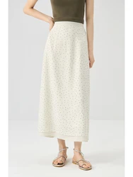 ZIQIAO Retro All-match Black Polka Dot A-line Summer White Long Skirt 2024 New Slim Casual Cute Style Long Skirt 24ZQ92436