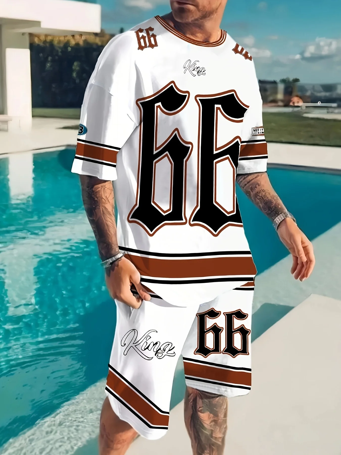 

The 2025 summer new men's suit is casual fashionable breathable and comfortable Polyester fiber is soft and skin-friendly