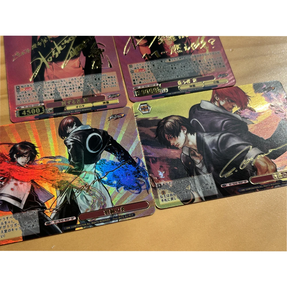 4Pcs/set The King of Fighters Iori Yagami Kyo Kusanagi Signature Flash Card Classic Game Anime Collection Cards Diy Gift Toys