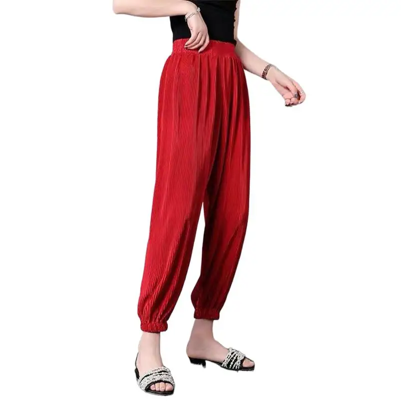 

New Women Ankle-Length Trousers 2024 Summer Casual Pants 8 Color Loose Fitness Running Sport Pants Female Clothing