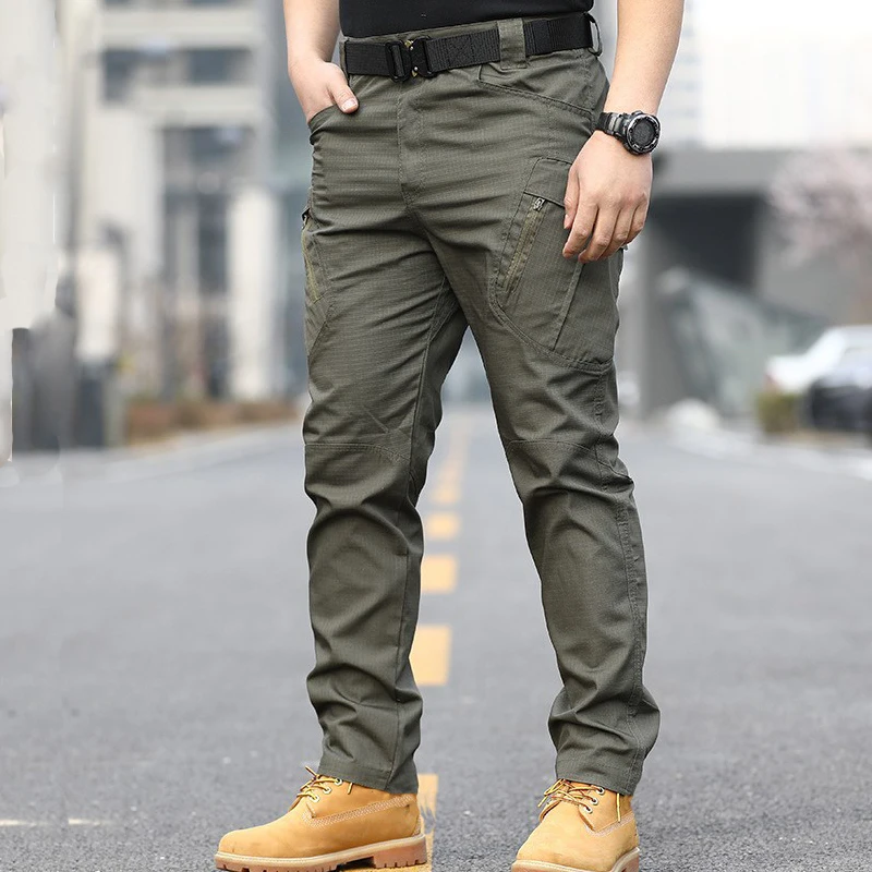 Cargo Pants Men Casual Tactical Trousers Large Side Pockets Abrasion Scratch Resistant Male Pant Outdoor Traning Hiking Pants