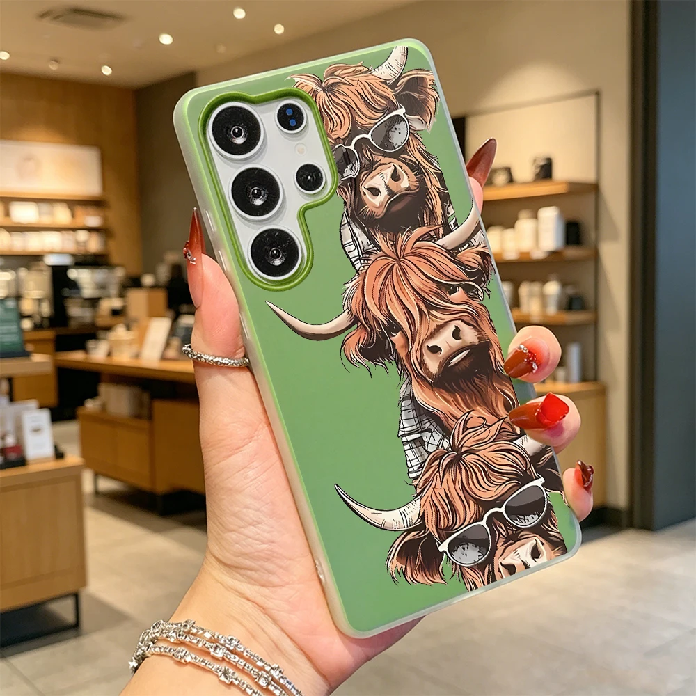 Cool Highland Cows Phone Case For Samsung Galaxy A57 A56 A55 A36 A35 A34 A27 A26 A25 A17 A16 A15 A07 A06 A05 Cover
