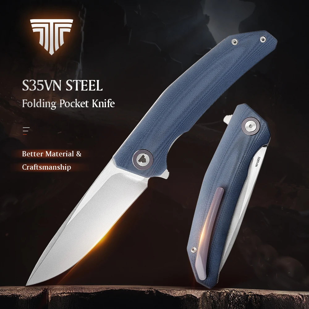TRIVISA EDC Taschen-Klappmesser für Herren, Camping, Jagd, Wandern, Outdoor, Überleben,