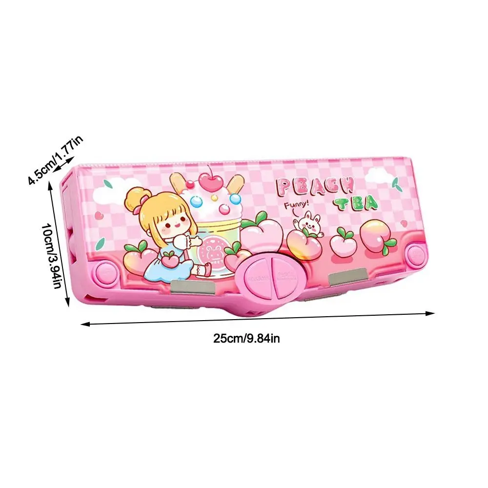 Durable Double Layer Pencil Case With Pencil Sharpener Multifunction Pen Box Large Capacity Pencil Box School Office