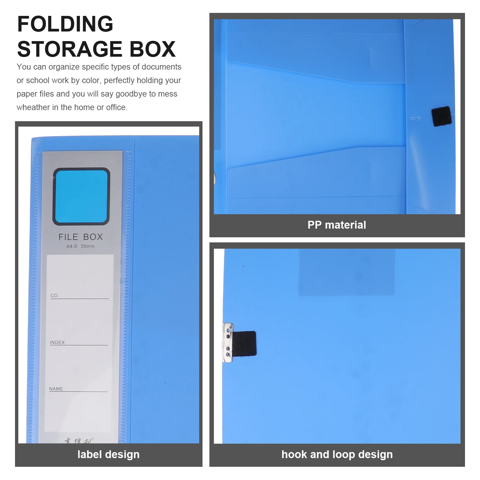 5pcs Colorful File Holders Plastic Document Storage Boxes Foldable Organizer Cases For School Office Home Water