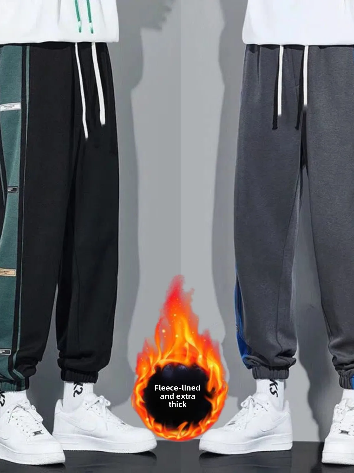 

Спортивные брюки Thiened Fce, свободные повседневные брюки с эластичной резинкой на талии для мужчин, осень-зима, большие размеры, удобные дышащие