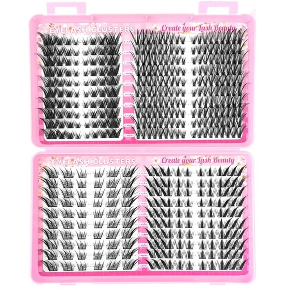 Natürlich Aussehende Künstliche Wimpern Schwarz C-Curl 3D-Effekt Falsche Wimpern Wimpernverlängerung Spiky Lashes für Wimpernverlängerung