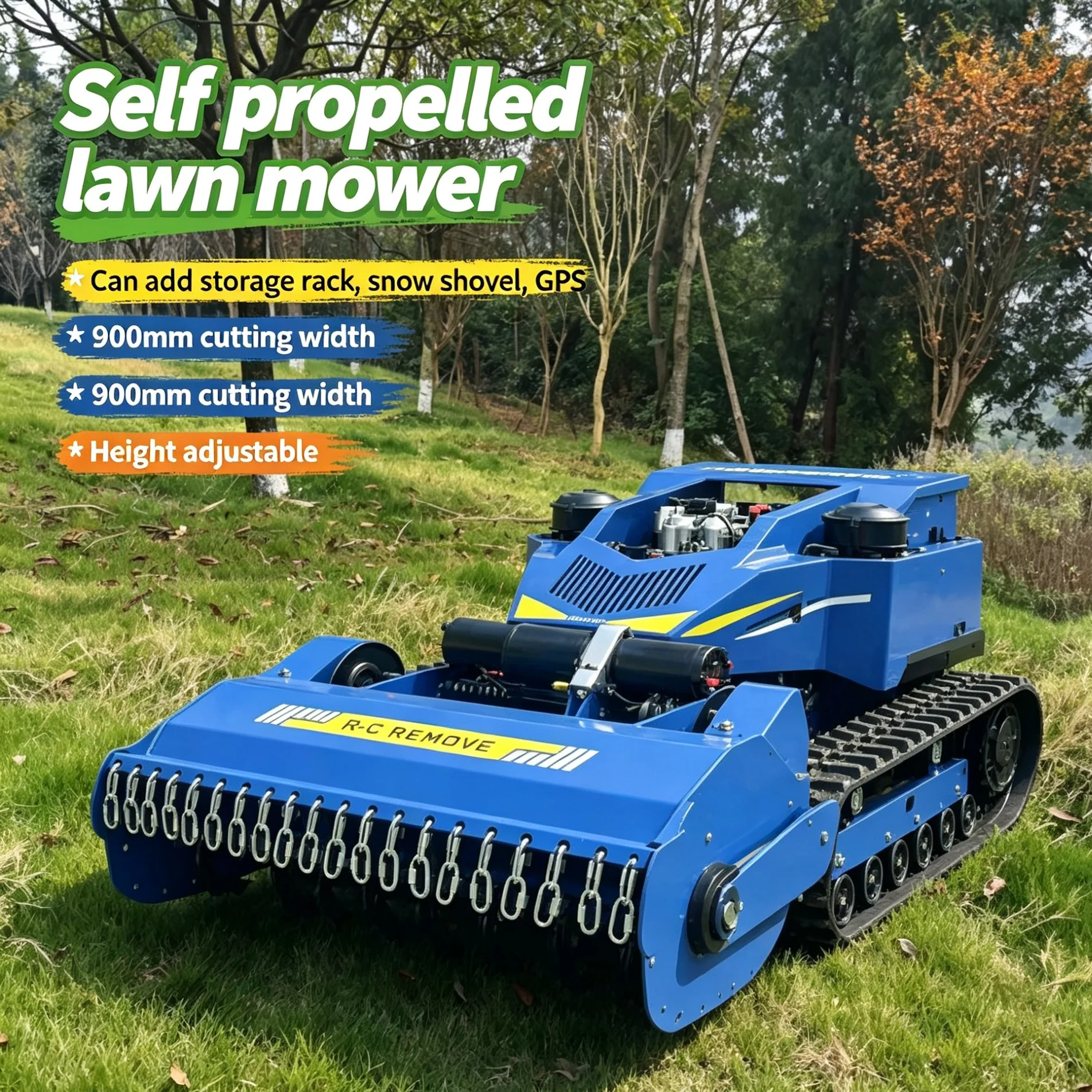 Customized 800SM self-propelled lawn mower is fitted with display screen, zero turn movement meets municipal greening maintenanc