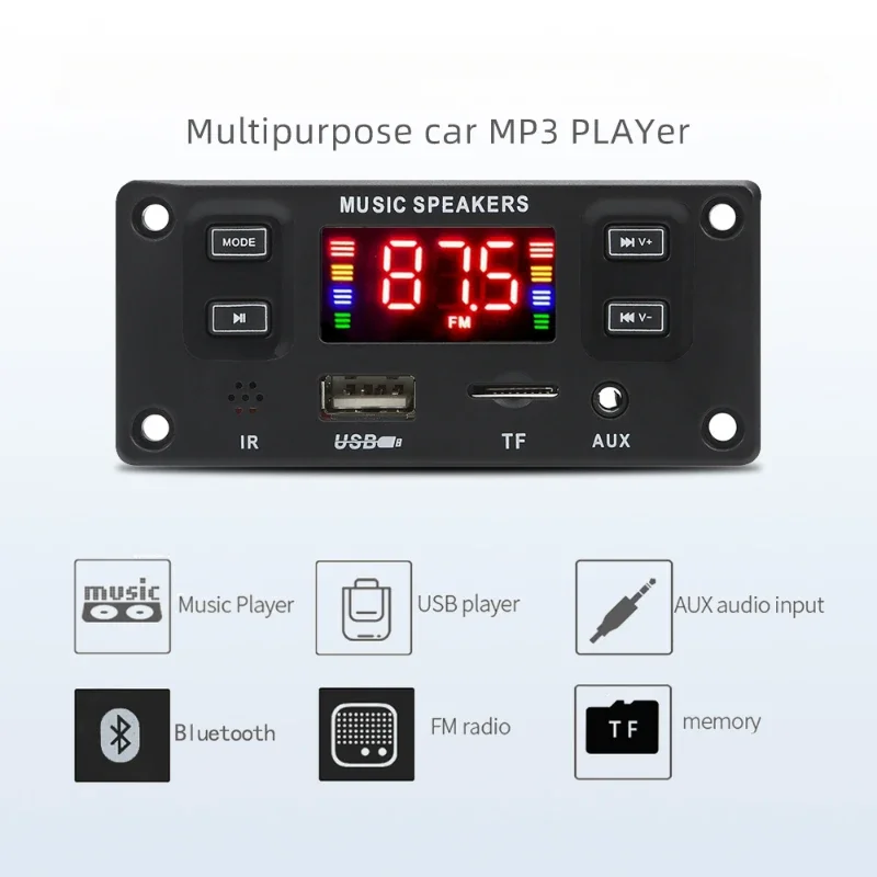 SOTAMIA 120W Bluetooth Power Amplifier 2x60W Hifi Stereo with Call Recording Lossless Decoder Mp3 Audio Decoding Board Mini Amp