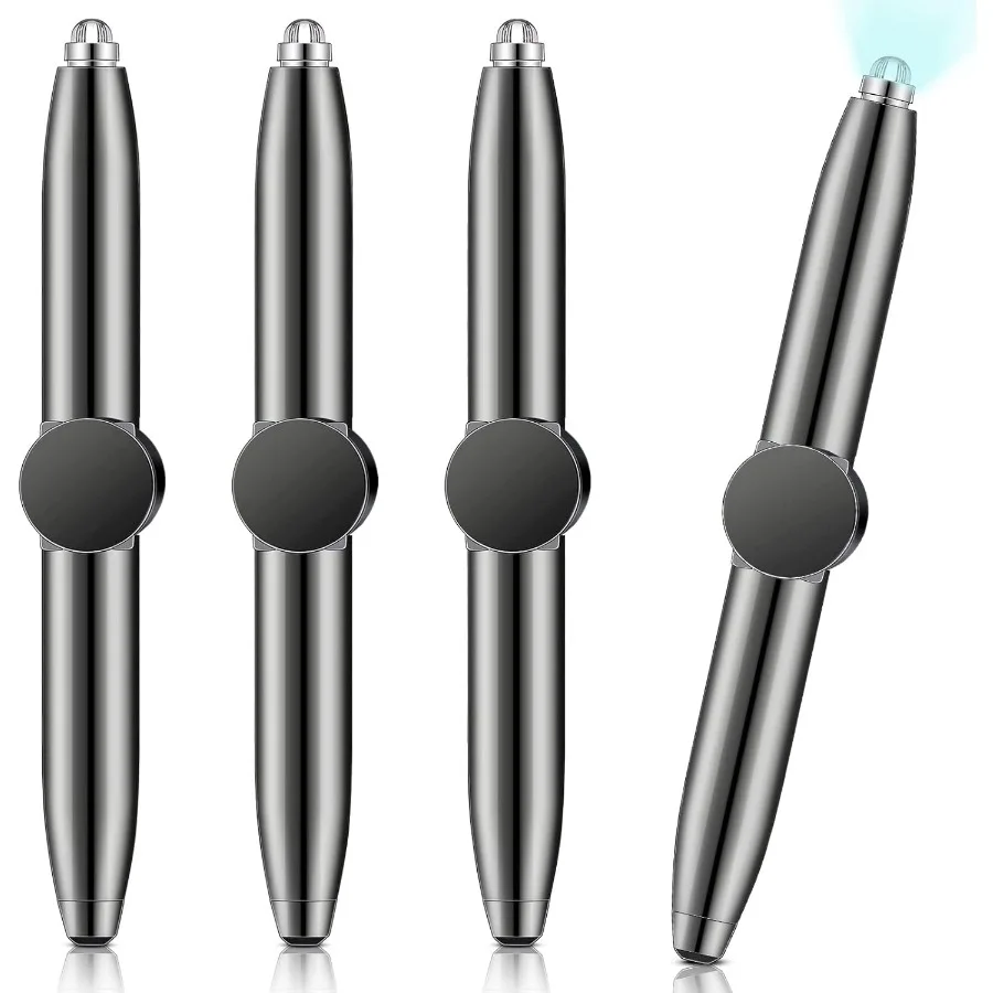 

4 шт. ручка-спиннер со светодиодной подсветкой, мульти-функциональный крутой подарок для тревоги, помощь, уменьшение стресса, мышление, шариковая ручка, вращающаяся