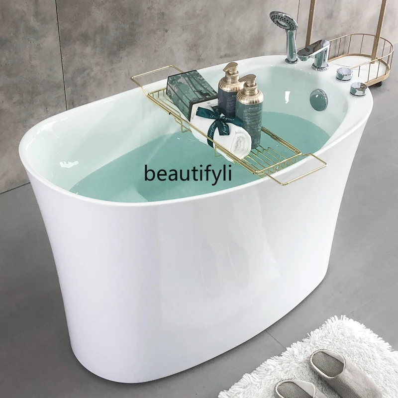 

European-style independent bathtub, simple and modern small apartment, Japanese-style oval thin edge, hotel homestay