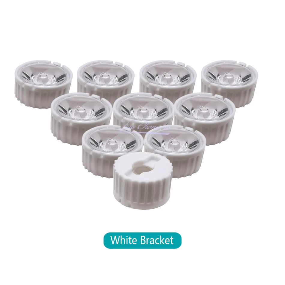 10Pcs/lot High Power 1W 3W 5W LED Lens 20MM PMMA Lenses With Bracket 5 8 15 25 30 45 60 90 120 Degree For 1 3 5 Watt Light Beads