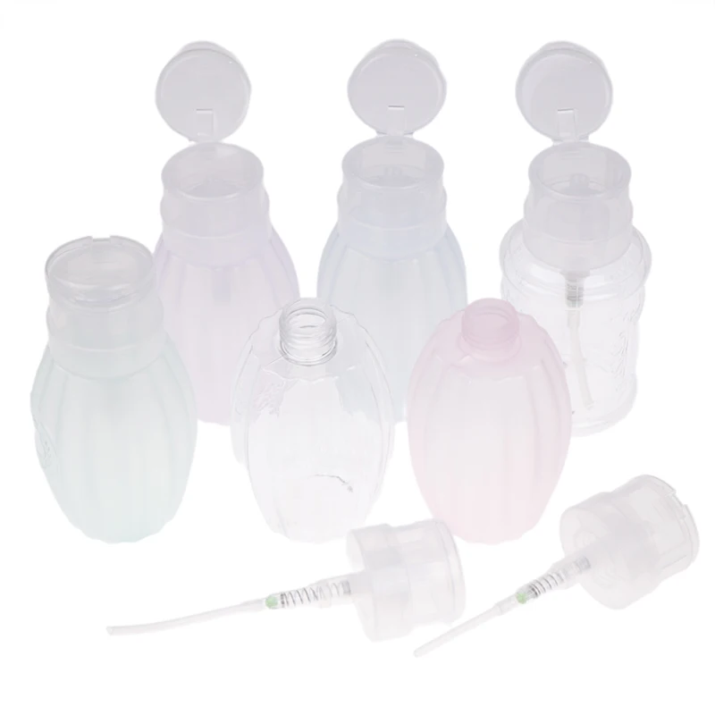 1PC 40g Portable Travel Refillable Bottle Empty Plastic Nail Polish Remover Alcohol Liquid Press Pumping Dispenser Bottle