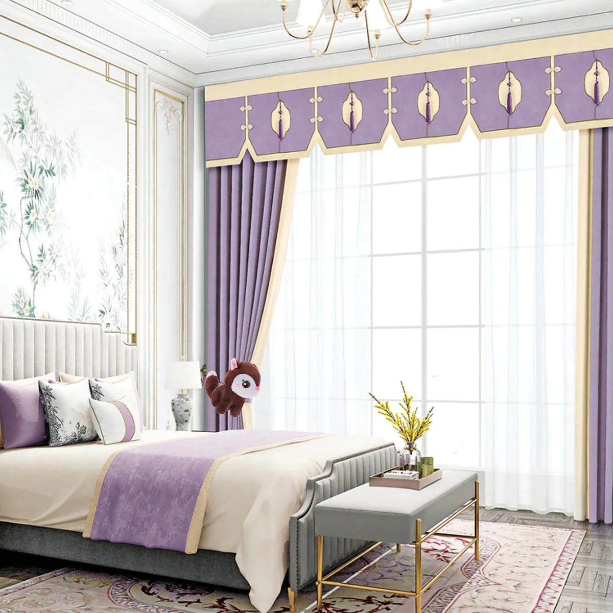 

1Pair Curtain Tiebacks Squirrel Pattern Non-Slip Window Clips Decorative Holdbacks for Curtains Drapes Sheer Blackout Door