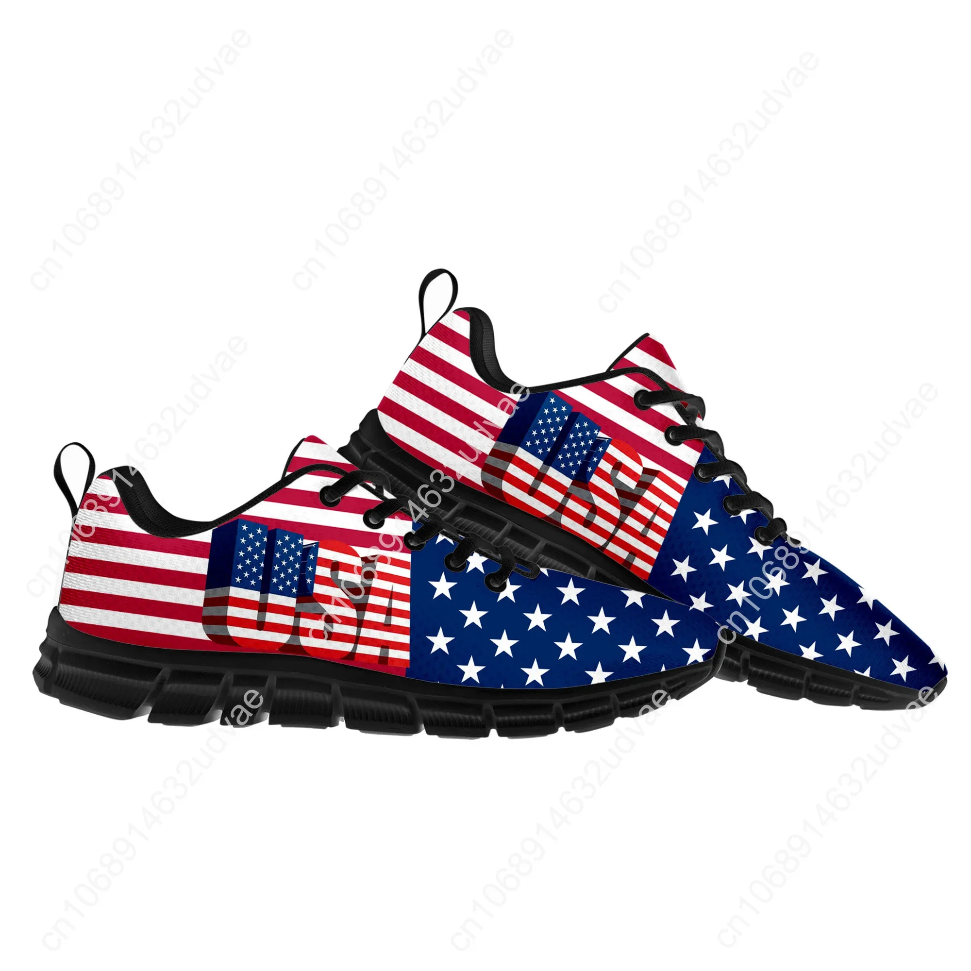 USA Flag America Red Blue White Art Sports Shoes Mens Womens Teenager Kids Children Sneakers Casual Custom Quality Couple Shoes