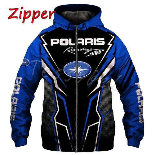 Imagen 2 del producto 2024 Polaris Racing Rzr moto de nieve moda Casual Zip Sudadera con capucha Top gran oferta chaqueta con capucha de primavera y otoño para hombres y mujeres