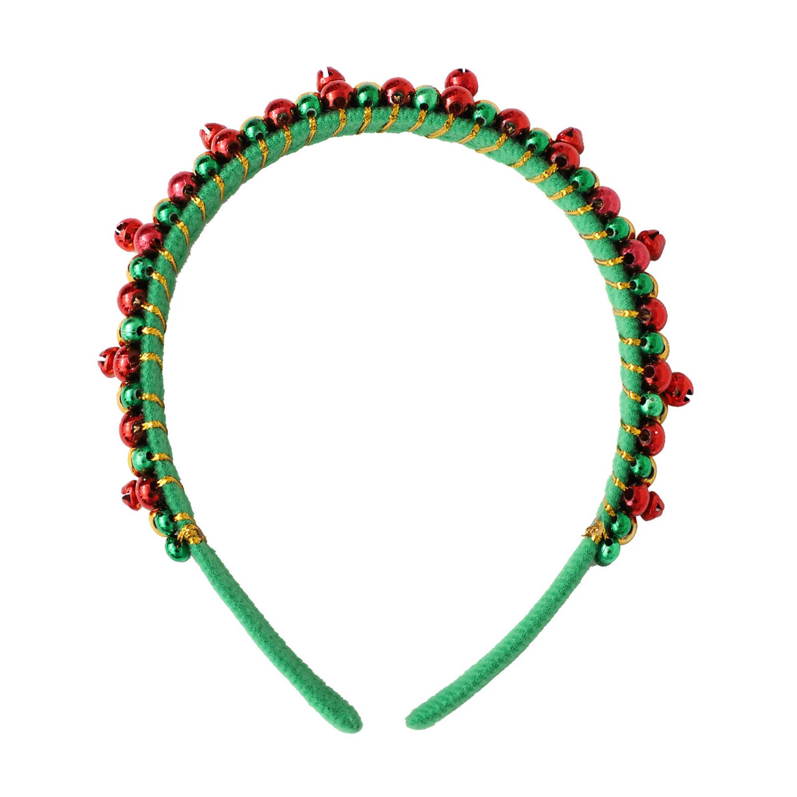 

Christmas Jingle Bells Headwear Bell Headband Red Green Plastic Beads Adults Kids Xmas Festival Party Cosplay Hair Accessories