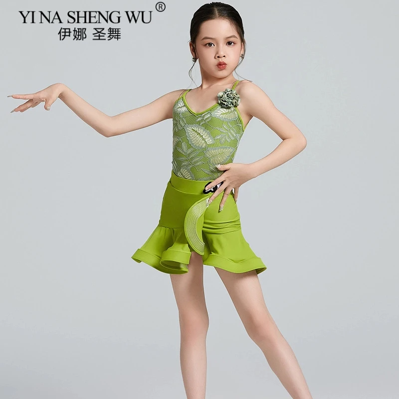 Kids High-end Slip Dress Girls Professional Latin Dance National Standard Dance Performance Costume Latin Dance Competition Wear