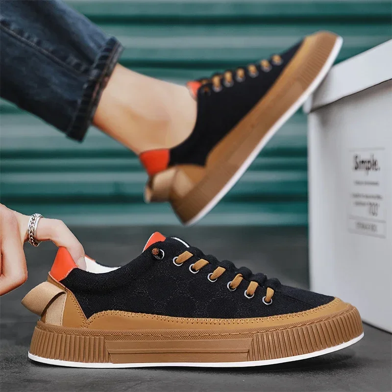 Zapatillas de deporte informales vulcanizadas para hombre, zapatos planos de diseño personalizado, zapatillas de tenis de Skateboarding, zapatos deportivos sin cordones para caminar, 39-44