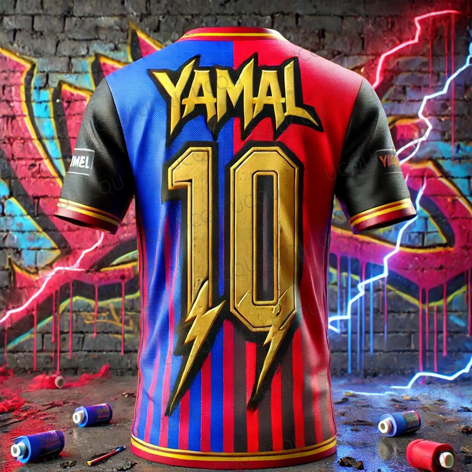 يامال 10 2025 الفاخرة AI تصميم كرة القدم جيرسي الرجال قصيرة الأكمام قميص كرة القدم الصيف التدريب ملابس رياضية طبعة خاصة مروحة #1