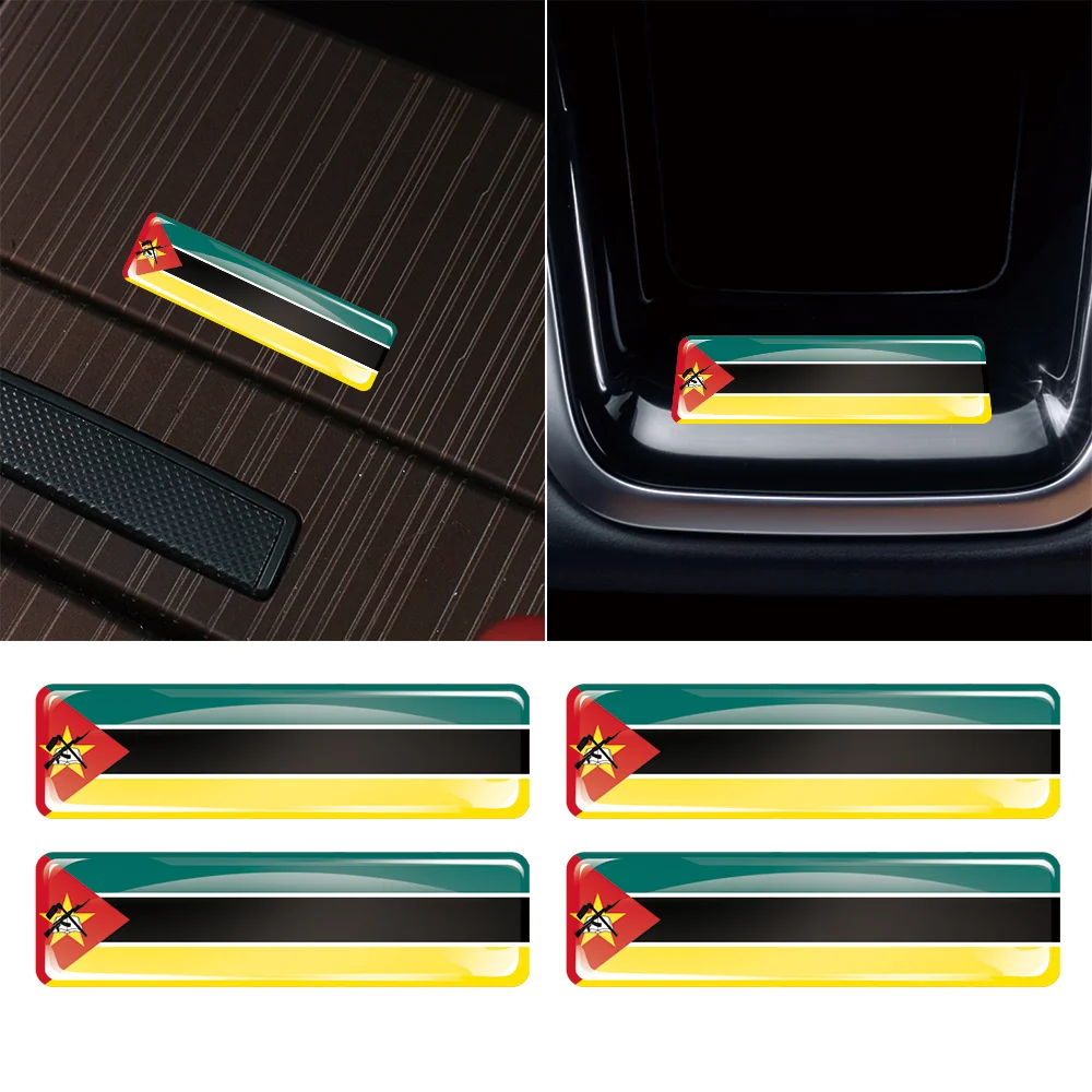 

4/10/20pcs Mozambique Flag Epoxy Decorative Sticker 3D Motorcycle Tank Decals Stickers Case Strong Stickiness Decals Accessories