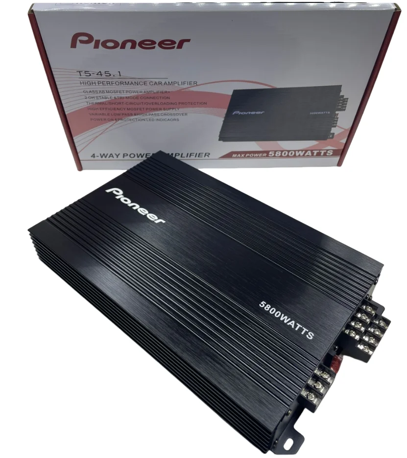 Pioneer T5-45.1 Car Audio Amplifier 4-Way High Performance 5800W Max Power Car Amplifier For Automobiles Sound System