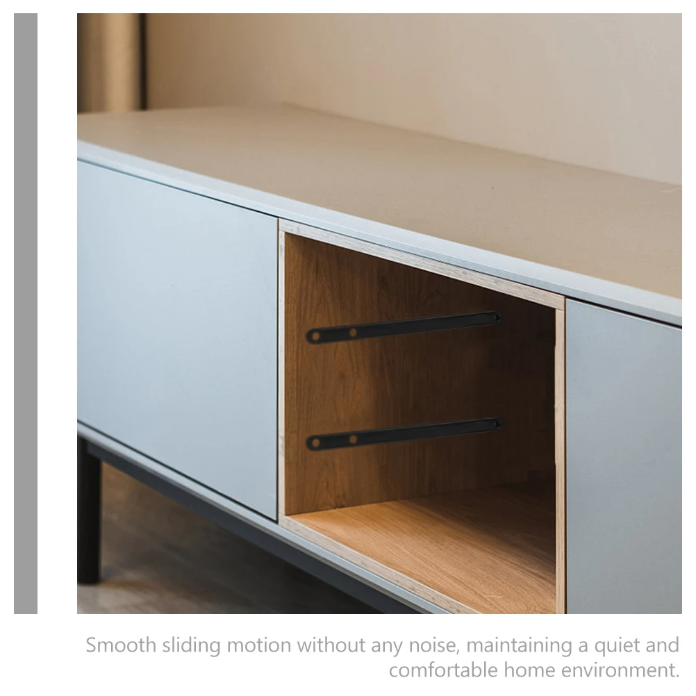 

2 Pcs Pulley Track Drawer Slides Side Mount Guide Sliding Runners Dressing Table Dresser Plastic Furniture Sliders