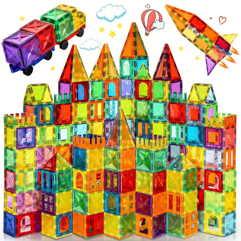 

Magnetic Tiles for Kids Ages Magnet Toys for Boys Girls Toddlers Magnetic Building Blocks toy