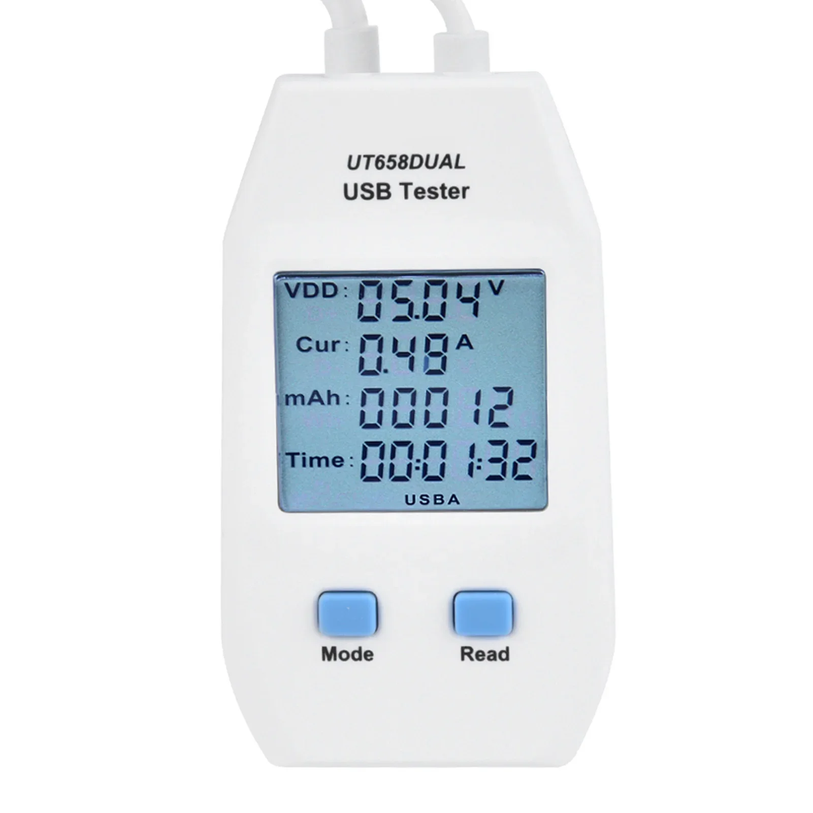 UNi T LCD USB Tester Detector Voltmeter Ammeter Digital Power Capacity Tester Meter(UT658 Dual)