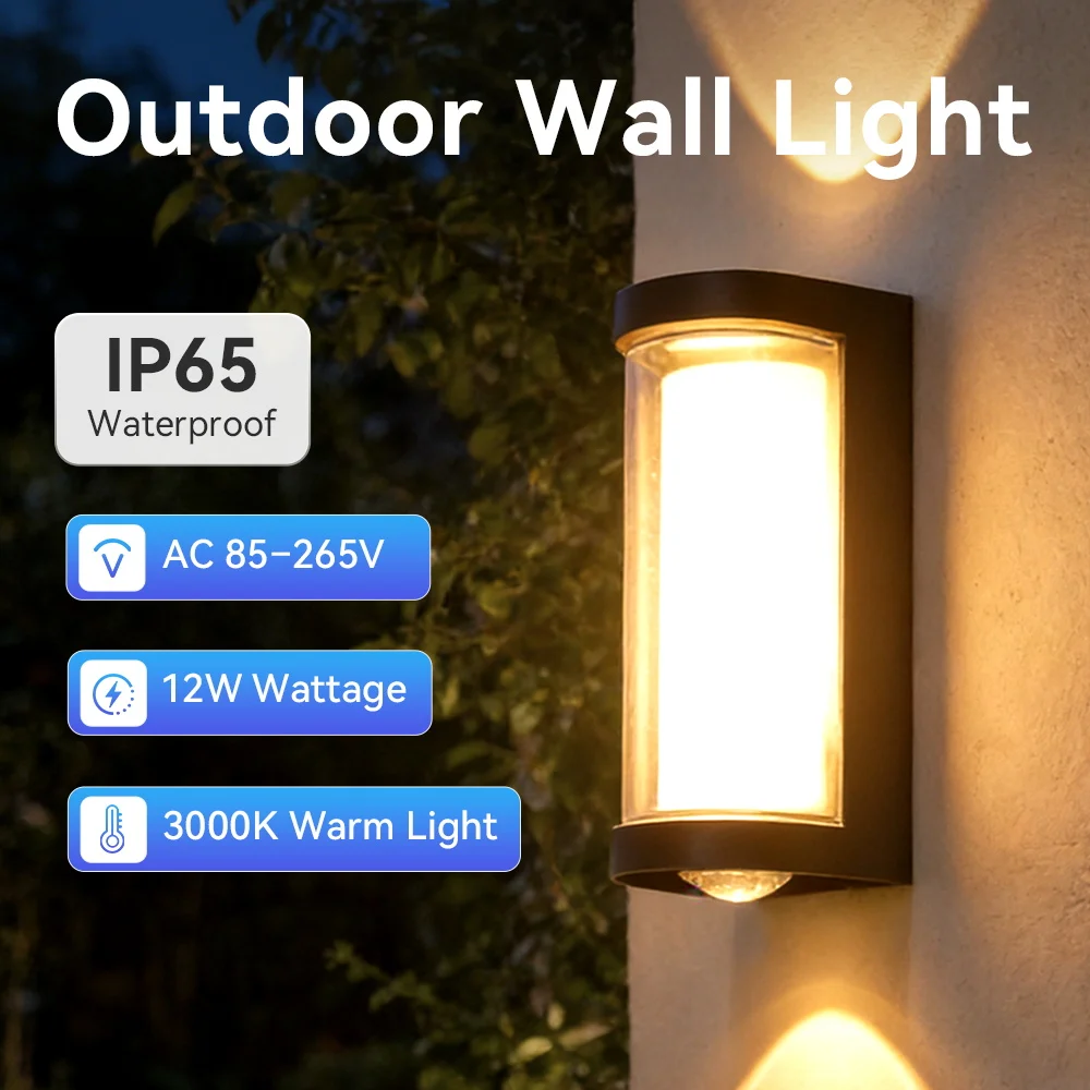 

LED Wall Light Waterproof Outdoor Indoor Lighting For Bedroom Bedside Living Room Stairs 110-220V Wall Lamp 12W Porch Lights