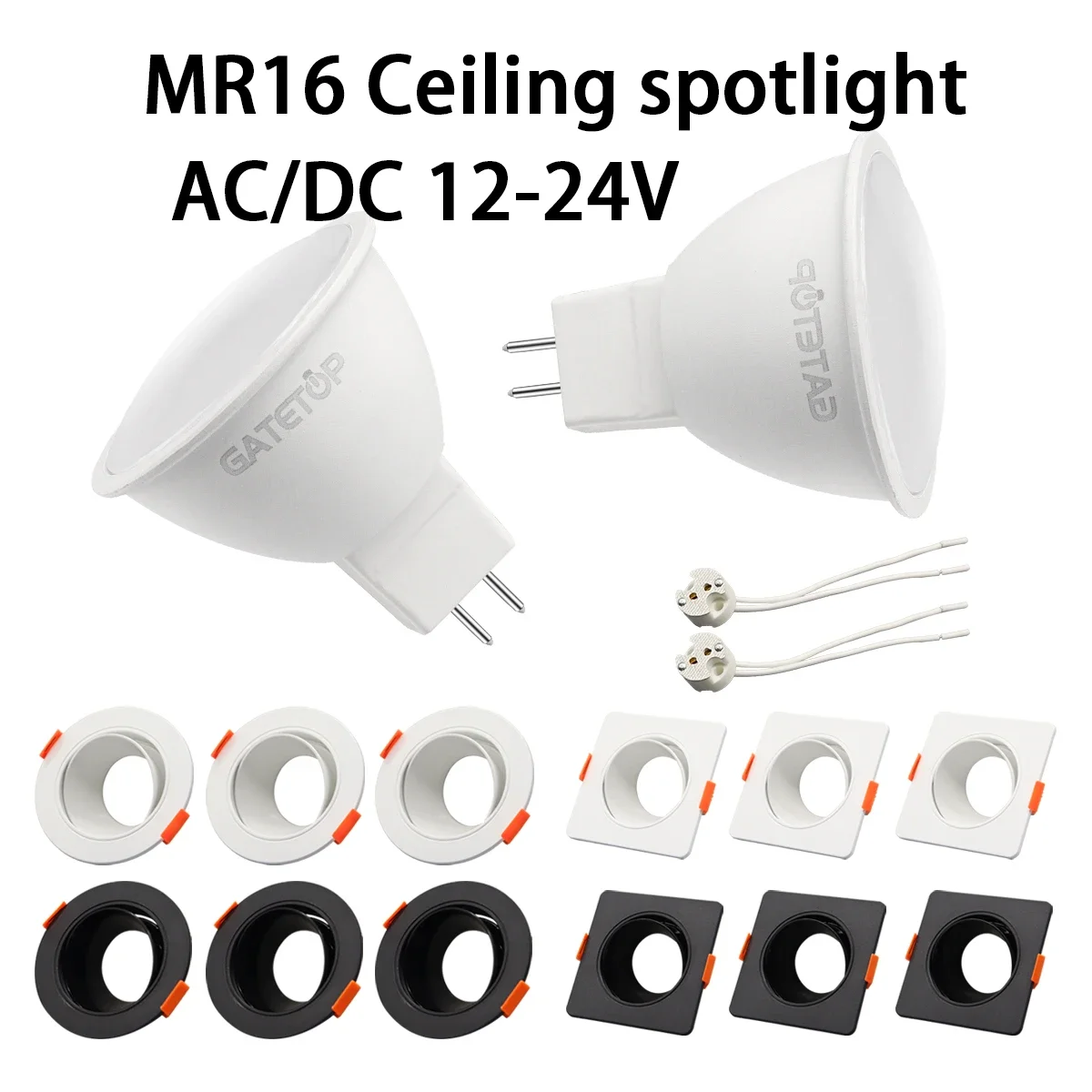 3PCS Led MR16 Ceiling Spotlight 12V 24V Background Wall Spotlight 3W 5W 7W Trail Light Surface Mounted Ceiling Spot