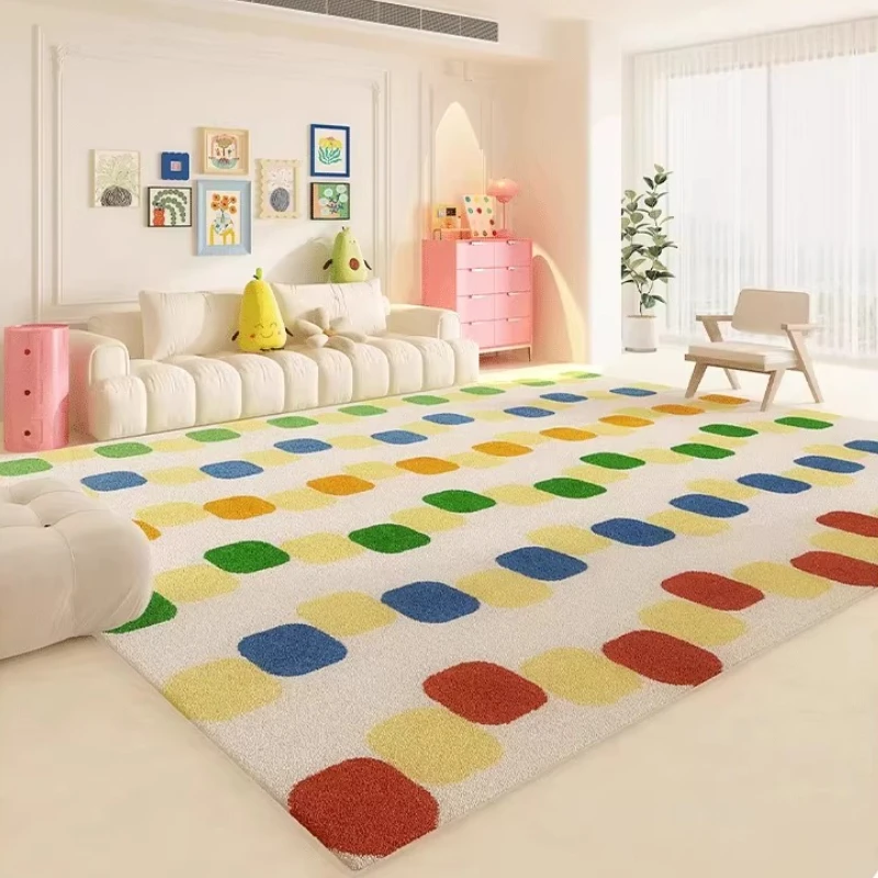 Dopamine Color Rugs for Bedroom Thick Plush Cloakroom Rug Large Area Living Room Decoration Carpet Fluffy Soft Lounge Floor Mat