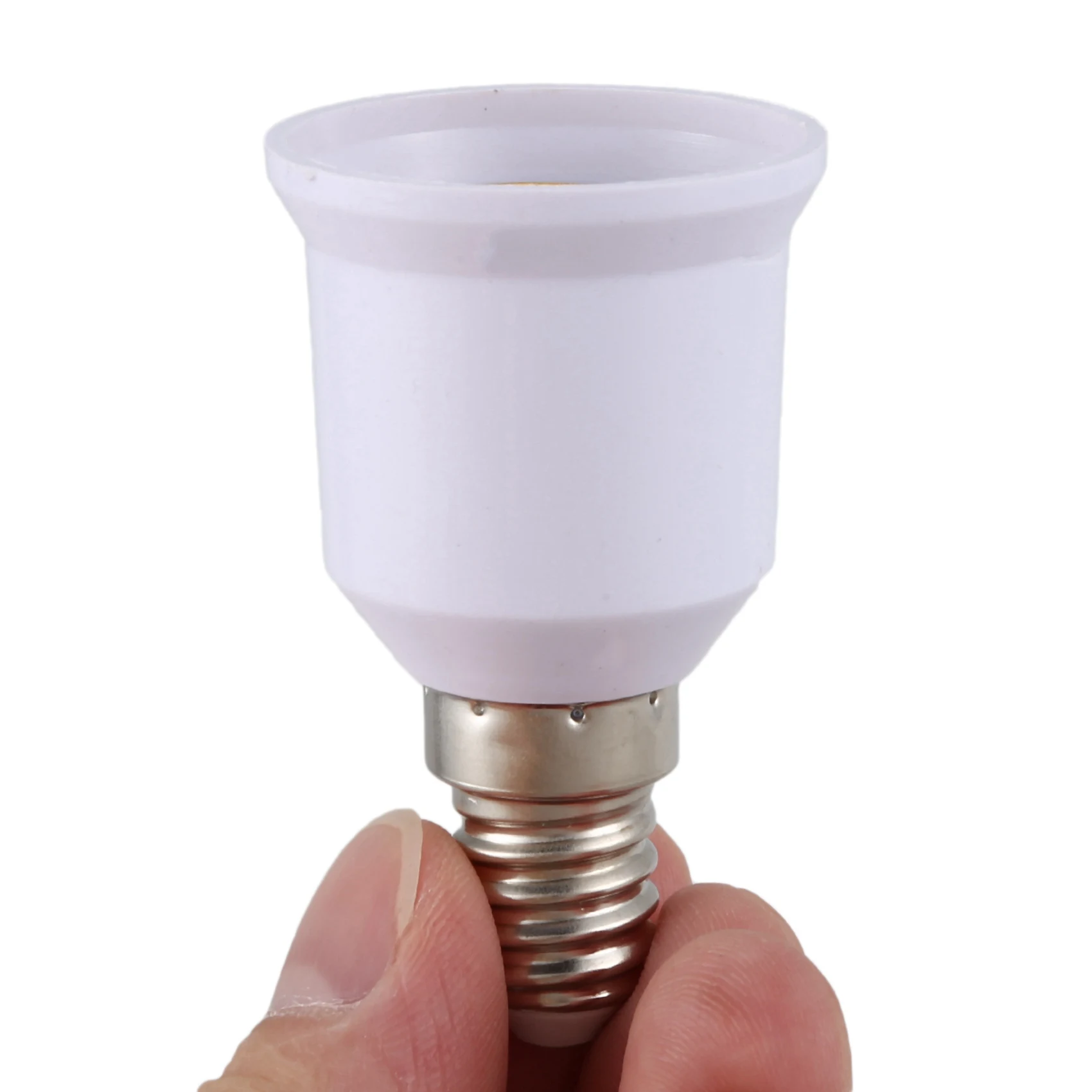 A74E-10 Pcs E14, E27 Adapter Base Screw LED Light Bulb Bulb Socket Converter, White