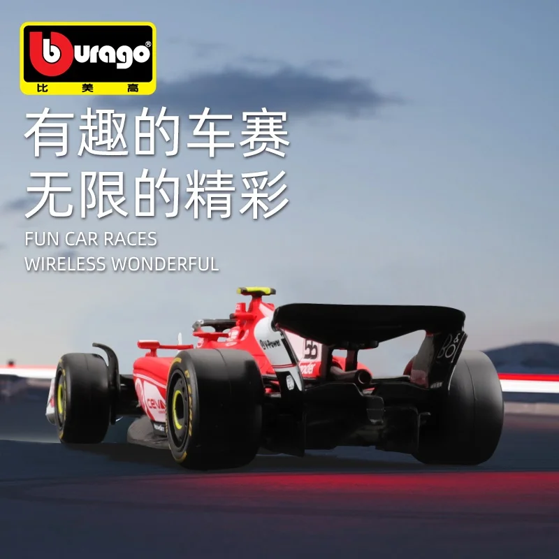 Bburago 1/43 Ferrari Sf-23 Las Vegas Livery Dustcover 16# Leclerc Formula 1 Car Model Acrylic Box Alloy Car Collection Toy Gifts