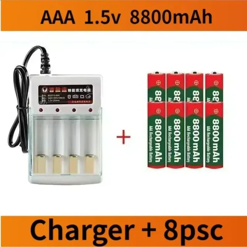 

20PCS AAA 8800mAh Rechargeable Alkaline Batteries 1.5V with 4-Cell Battery Charger Set for Electronics