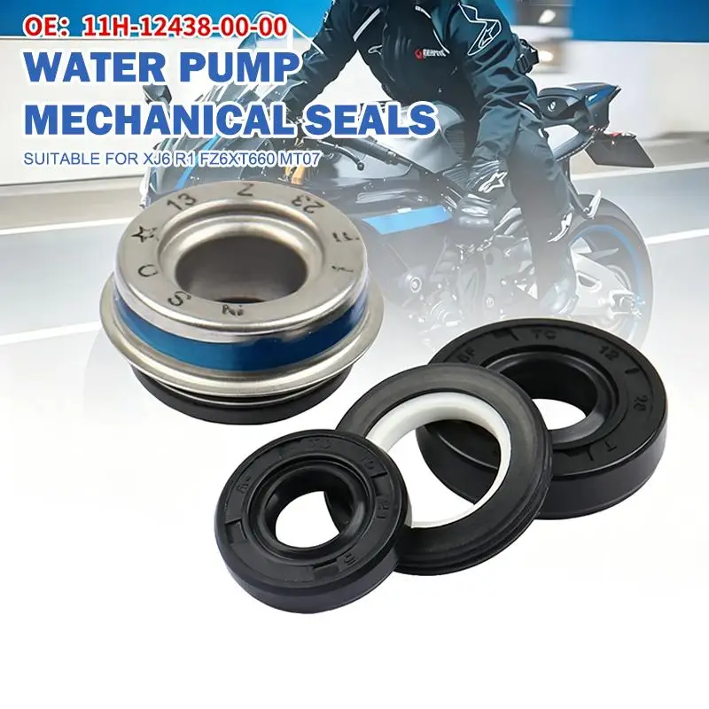 Motorcycle Water Pump Seal Gasket Kit 1Set Premium Mechanical Oil Seal Repair Parts Compatible with XJ6 R1 FZ6 XT660 MT07