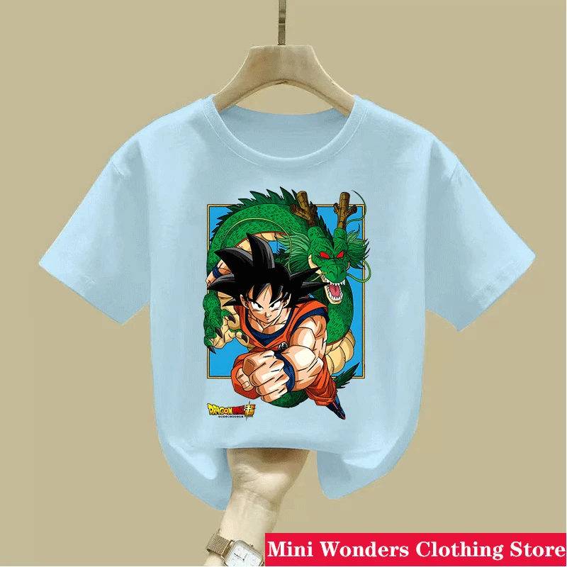 Dragon Ball Z Goku Kinder-T-Shirt, kurzärmliges T-Shirt mit Anime-Aufdruck, perfekt für Anime-Fans. Sommerliches, lässiges Baumwoll-T-Shirt – Detail 6