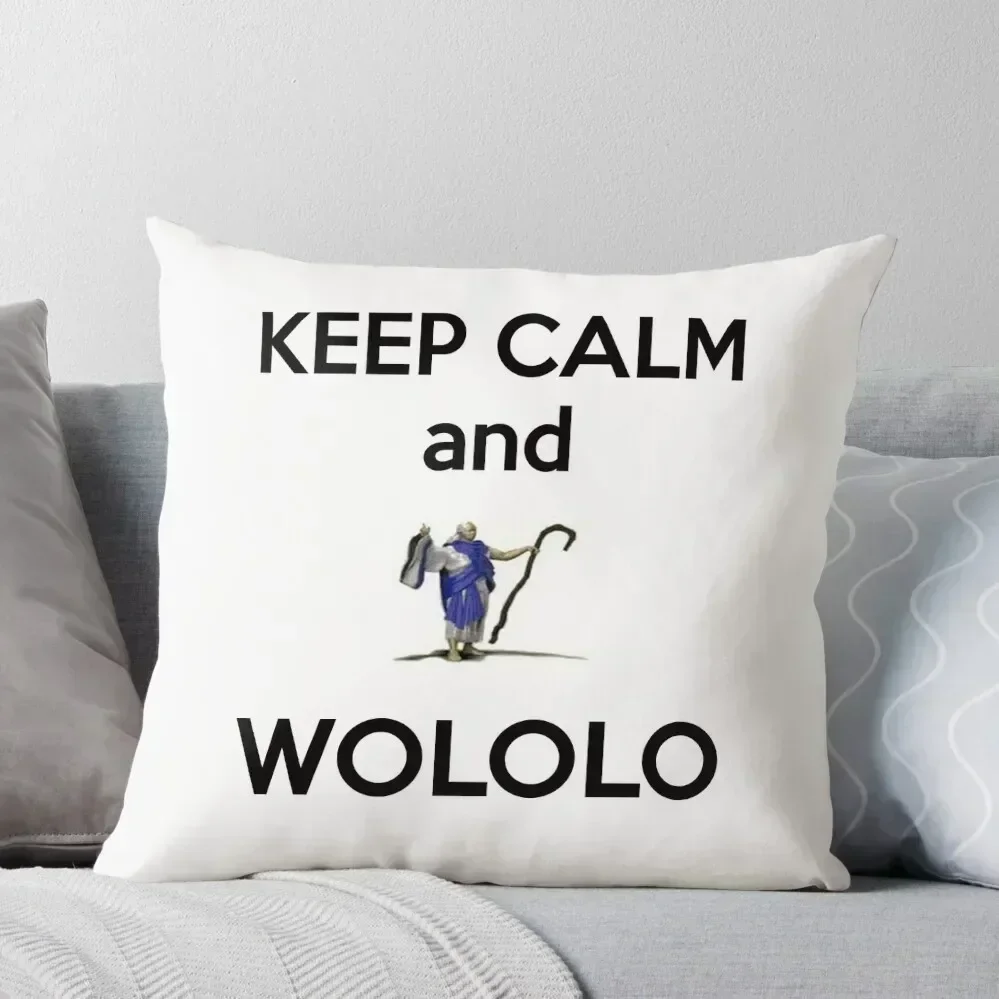 

Keep calm and WOLOLO!-white Throw Pillow Luxury Room Decorative Cushions Sitting Cushion Pillows Aesthetic pillow