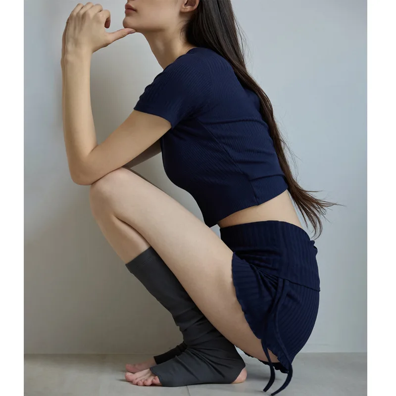 2026 New Summer Thin Ribbed Dance Ballet Yoga Shorts Anti Exposure Safety Pants Maternity Casual Breathable Sports Short Daily