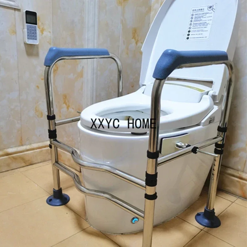 

Stainless Steel Foldable Handrails Toilet Booster Rack Adjustable Height Folding Chair Armrest Non-slip Rack Shower Seat