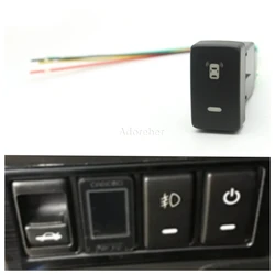 Car LED Green Light DRL Power On Off Rearview Mirror Heating Button Front Fog Light For Honda CRV Odyssey Civic Fit 2008 - 2013