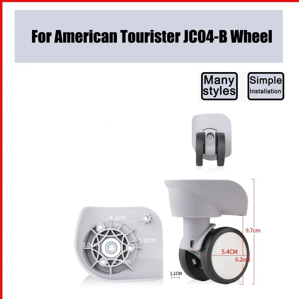 For American Tourister JC04-B Trolley Case Wheel Pulley Sliding Casters Universal Luggage Wheel Silent Smooth Wear-resistantGrey