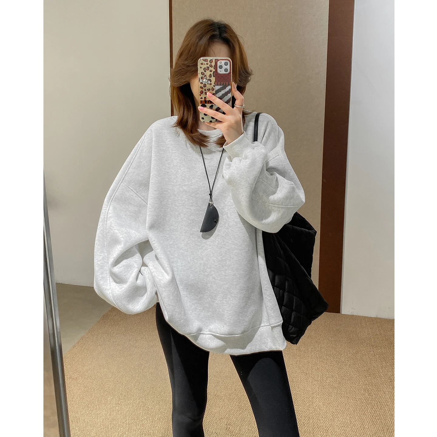 

Бархатная толстовка с капюшоном Thiened Lamb, двухслойная манжета, большой размер, цветная толстовка средней длины, зимняя Phil Dan 8660