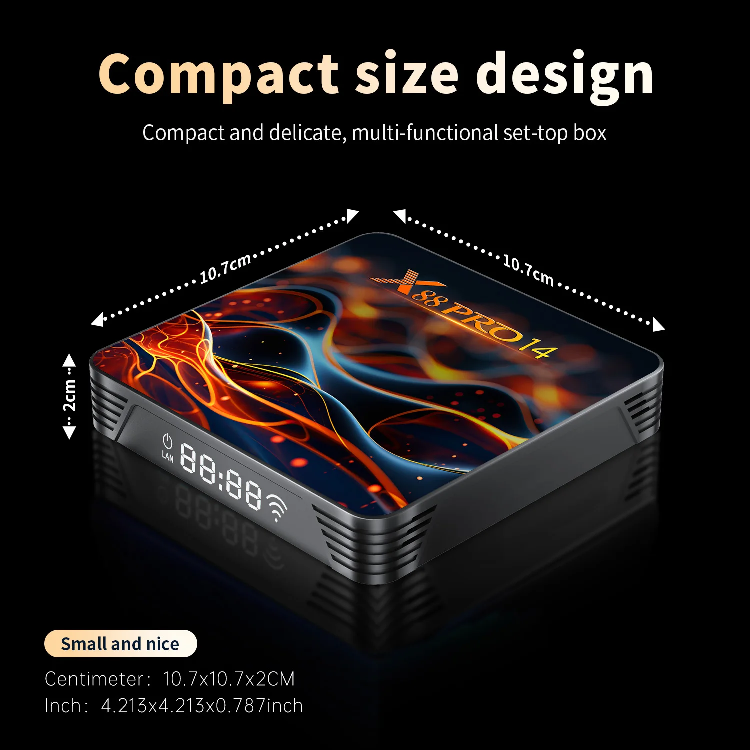 TV Box X88 Pro Android 14 RK3518 Quad Core 2GB RAM 16GB ROM 4K LAN