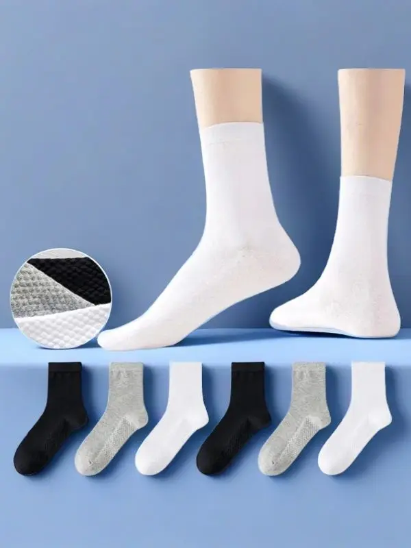 5 Pairs Socks Men Casual Business Anti-Bacterial Breatheable Men's Crew Socks High Quality Guarantee Sock Long  winter Socks