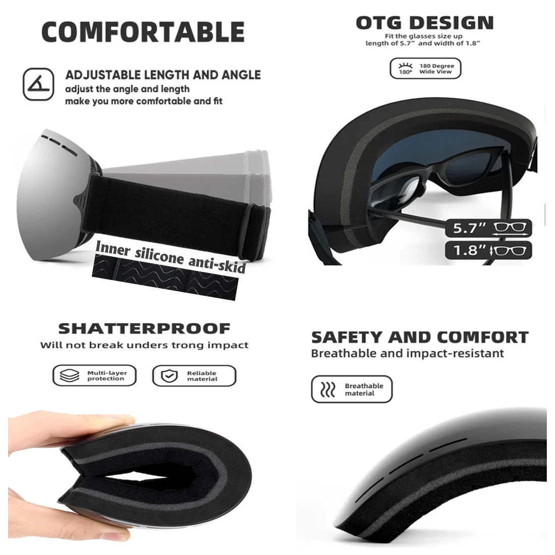 2025 Adult Snowmobile Glasses Winter Men Women High Definition Lens WindProof DustProof SandProof Skiing Glasses