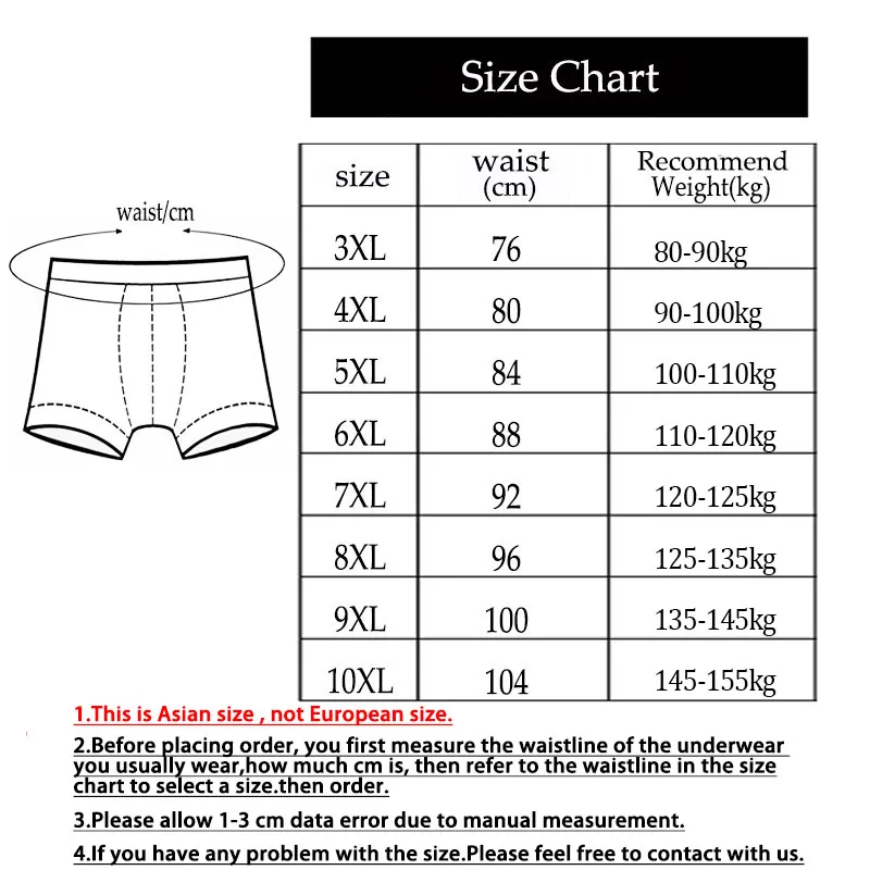 10XL 4pcs Plus High Waist Boxer Homme Boxer for Men Boxer Men Underwear Boxer Shorts Men Underpants Men Panties Man Underwear