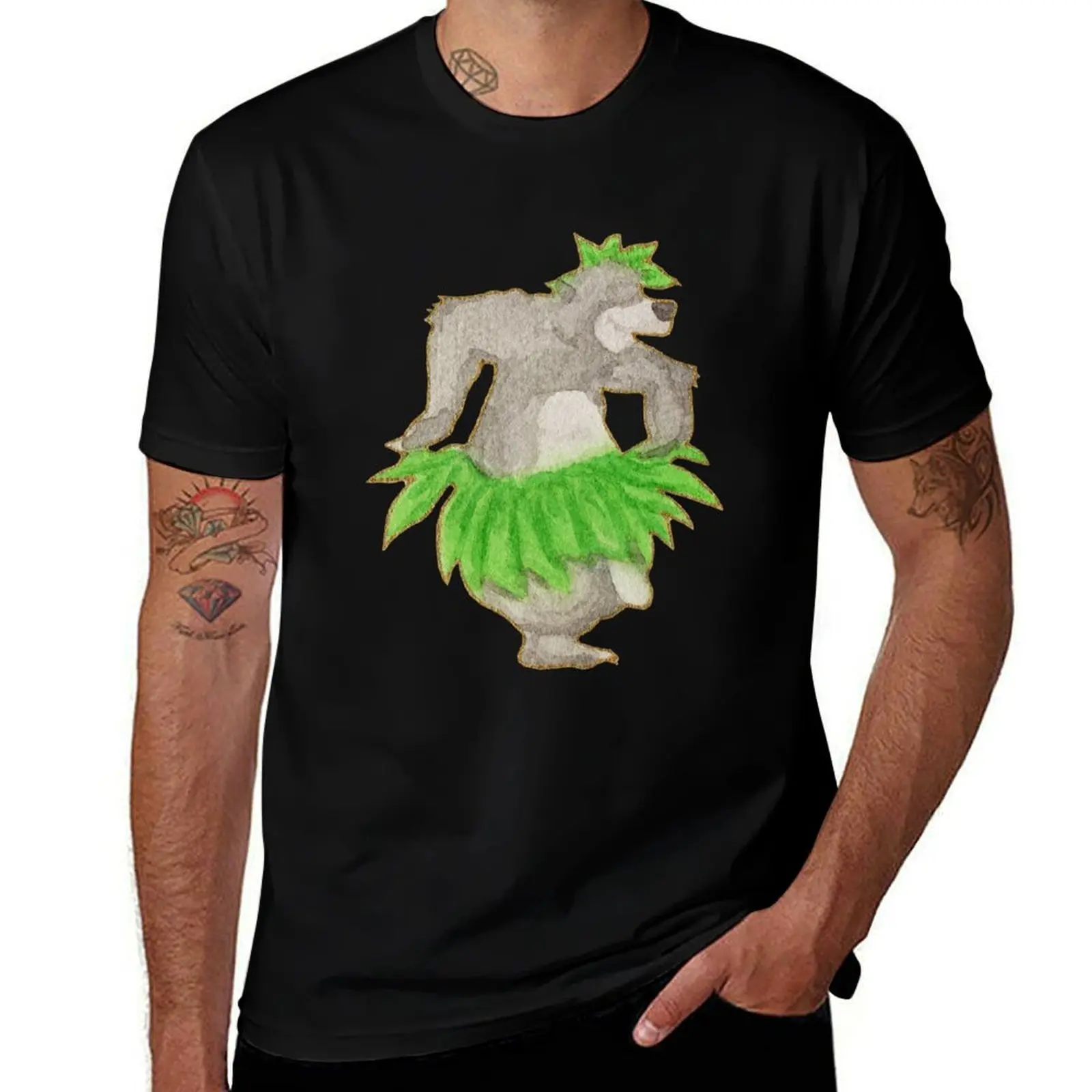Camiseta ligera para correr con silueta de acuarela de Baloo de El libro de la selva